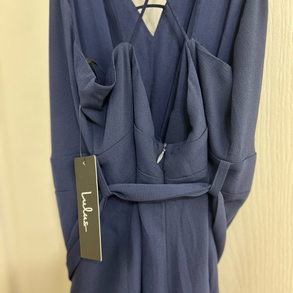NWT Lulus Hype Dream Navy Backless jumpsuit - Picture 3 of 4